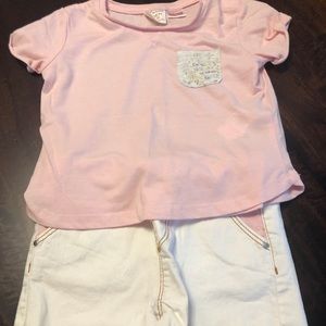 Zara T-shirt and denim shorts